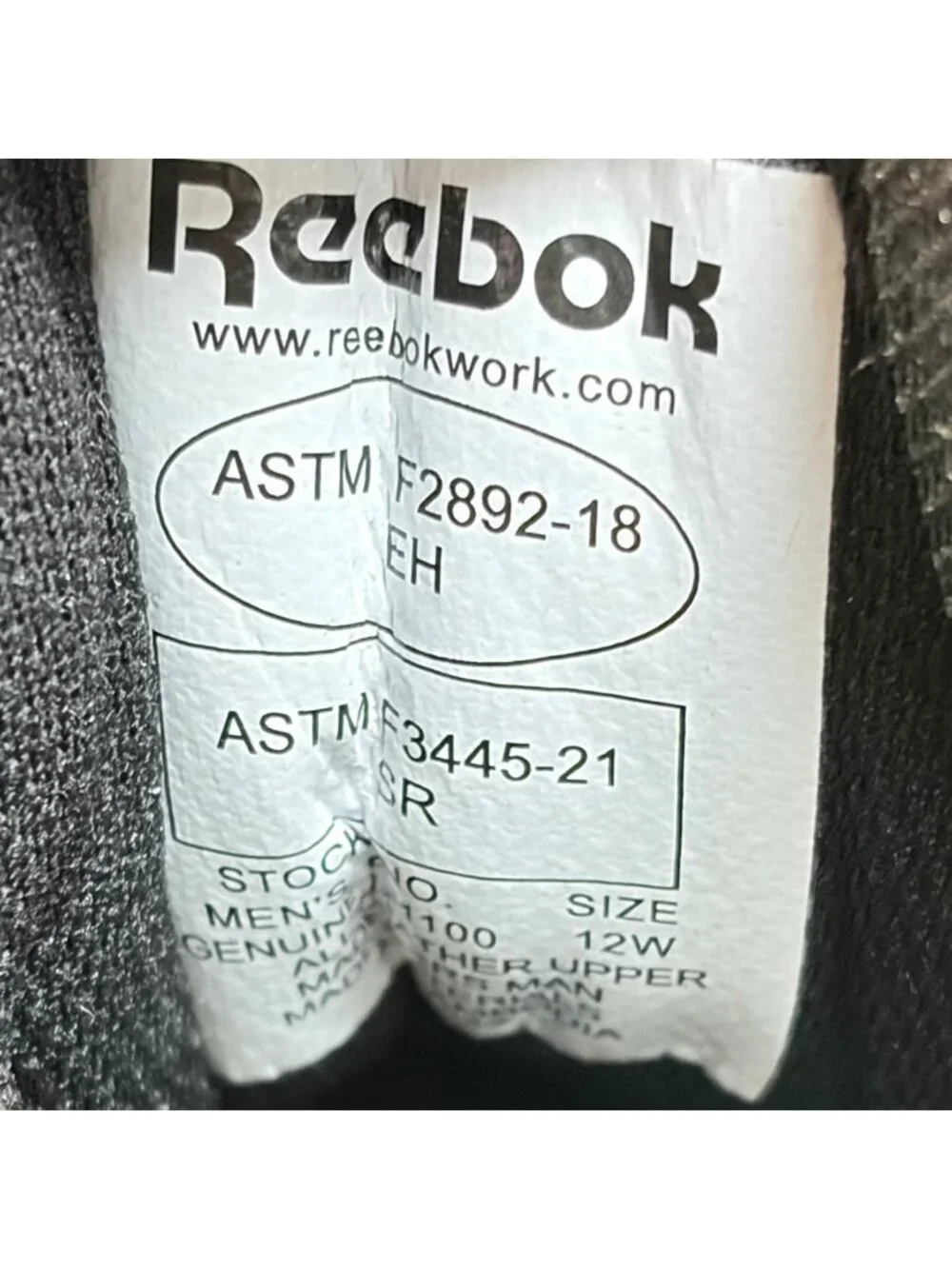 Reebok Jorie Mens Size 12E Black Leather Slip Resistant Working Jogger Shoes